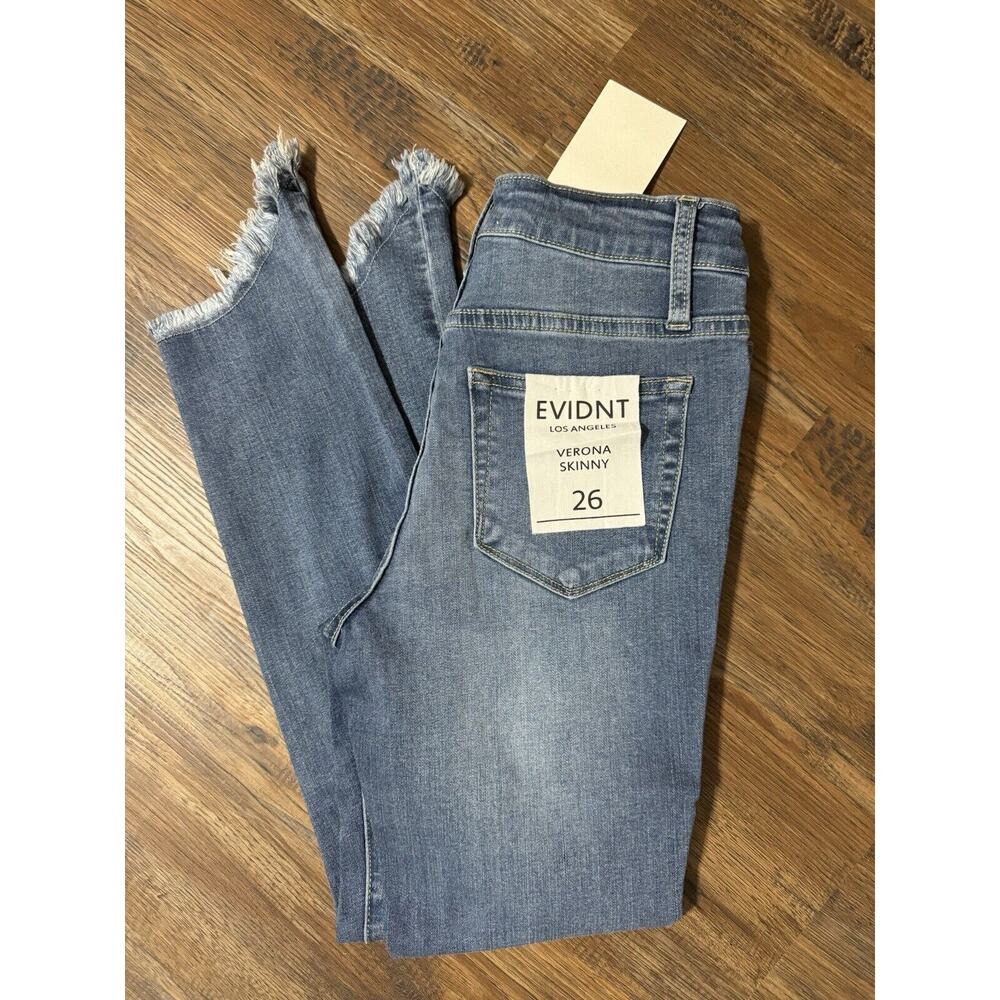 Anthropologie Evidnt Los Angeles Verona Skinny crop ankle Shark Bite Hem Size 26 - Picture 7 of 10